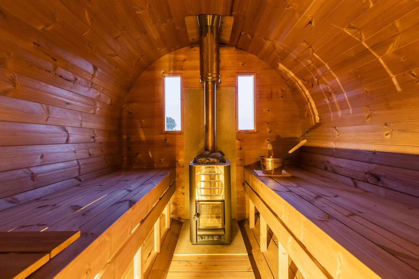 Sauna tonneau chauffé au bois du Scandin' Havre